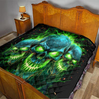Flame Skull Quilt I'm Never Alone My Demons Are Wit Me 24/7 - Wonder Print Shop