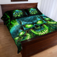 Flame Skull Quilt Bed Set I'm Never Alone My Demons Are Wit Me 24/7 - Wonder Print Shop