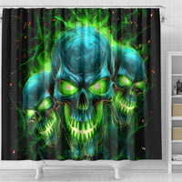 Flame Skull Shower Curtain I'm Never Alone My Demons Are Wit Me 24/7