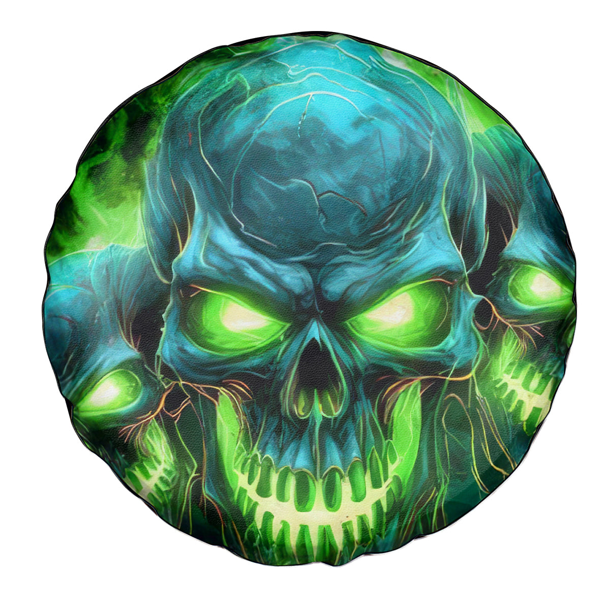 Flame Skull Spare Tire Cover I'm Never Alone My Demons Are Wit Me 24/7 - Wonder Print Shop