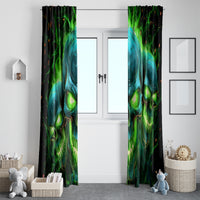 Flame Skull Window Curtain I'm Never Alone My Demons Are Wit Me 24/7 - Wonder Print Shop