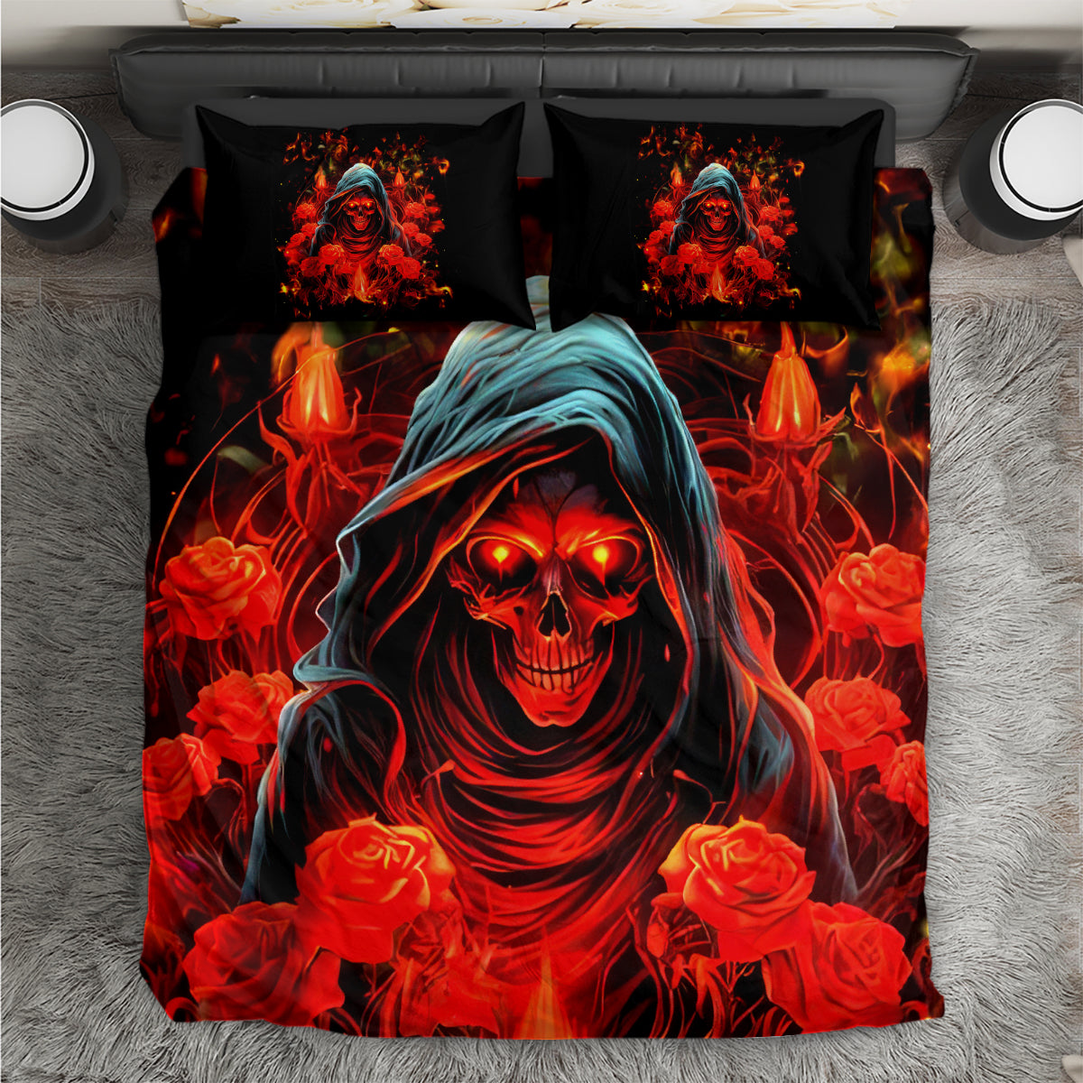 Rose Skull Bedding Set Iam Sweet Girl But If You Piss Me Off
