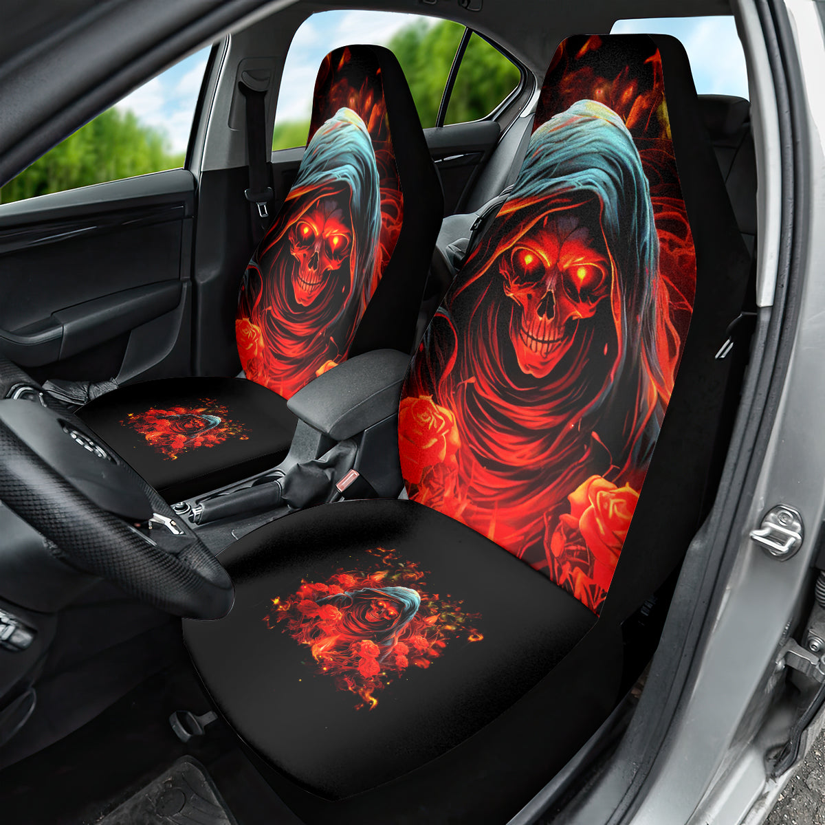 Rose Skull Car Seat Cover Iam Sweet Girl But If You Piss Me Off - Wonder Print Shop