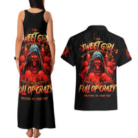 Rose Skull Couples Matching Tank Maxi Dress and Hawaiian Shirt Iam Sweet Girl But If You Piss Me Off - Wonder Print Shop
