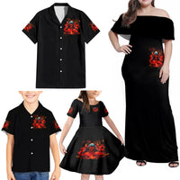 Rose Skull Family Matching Off Shoulder Maxi Dress and Hawaiian Shirt Iam Sweet Girl But If You Piss Me Off - Wonder Print Shop