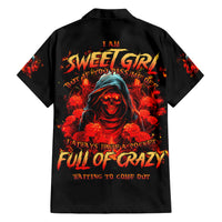 Rose Skull Hawaiian Shirt Iam Sweet Girl But If You Piss Me Off - Wonder Print Shop