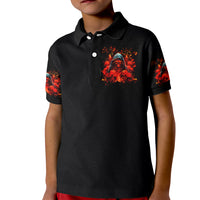 Rose Skull Kid Polo Shirt Iam Sweet Girl But If You Piss Me Off - Wonder Print Shop