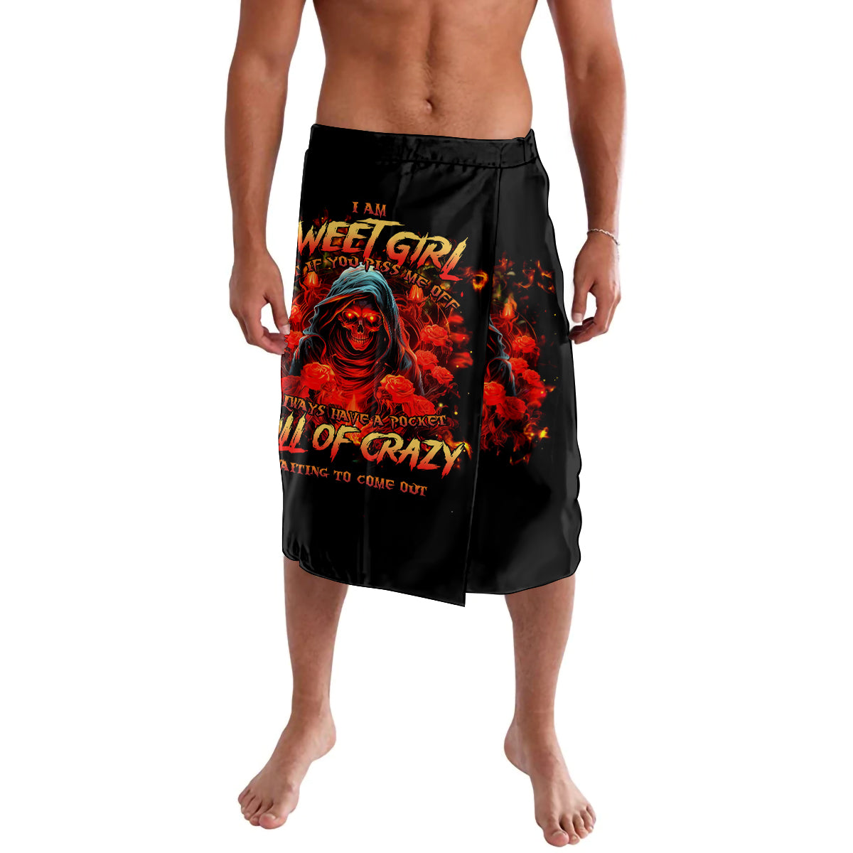 Rose Skull Lavalava Iam Sweet Girl But If You Piss Me Off - Wonder Print Shop
