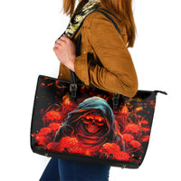 Rose Skull Leather Tote Bag Iam Sweet Girl But If You Piss Me Off - Wonder Print Shop