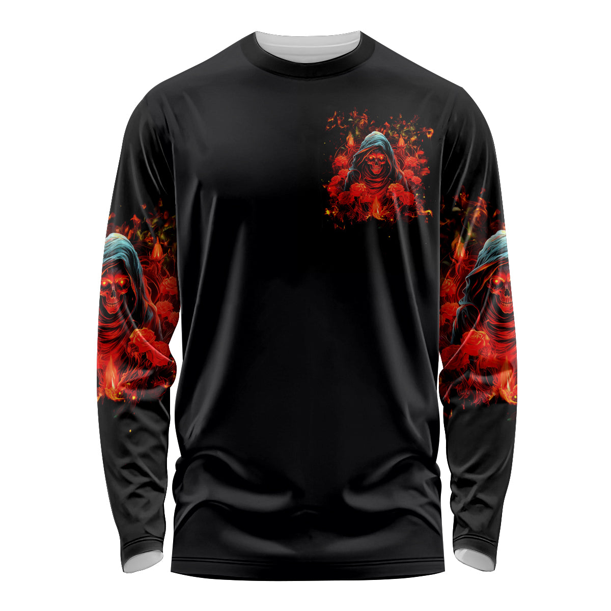 Rose Skull Long Sleeve Shirt Iam Sweet Girl But If You Piss Me Off - Wonder Print Shop