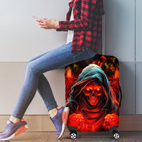 Rose Skull Luggage Cover Iam Sweet Girl But If You Piss Me Off - Wonder Print Shop