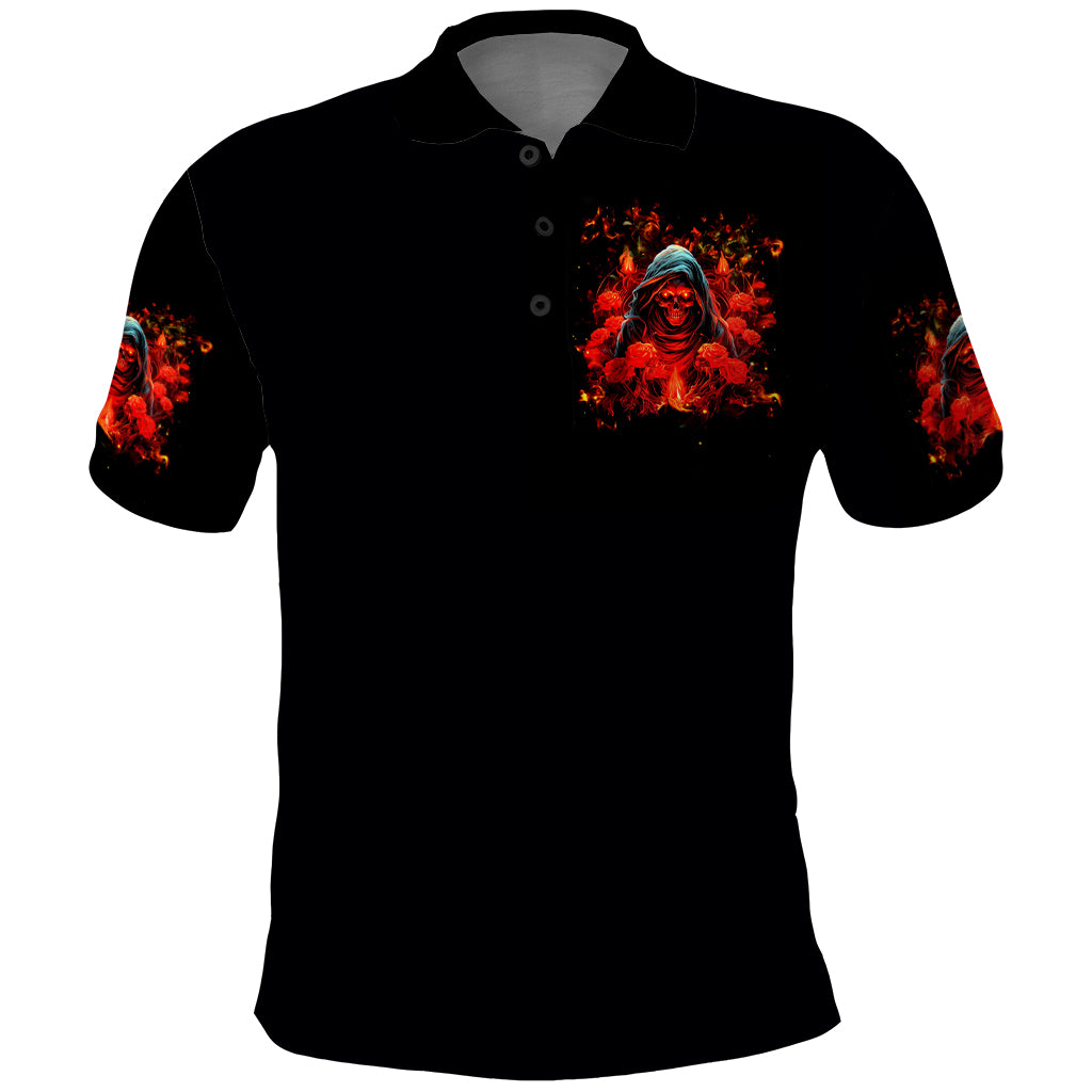 Rose Skull Polo Shirt Iam Sweet Girl But If You Piss Me Off - Wonder Print Shop