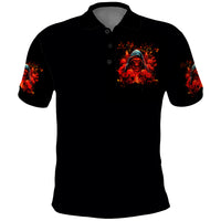 Rose Skull Polo Shirt Iam Sweet Girl But If You Piss Me Off - Wonder Print Shop
