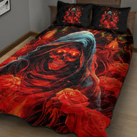 Rose Skull Quilt Bed Set Iam Sweet Girl But If You Piss Me Off - Wonder Print Shop