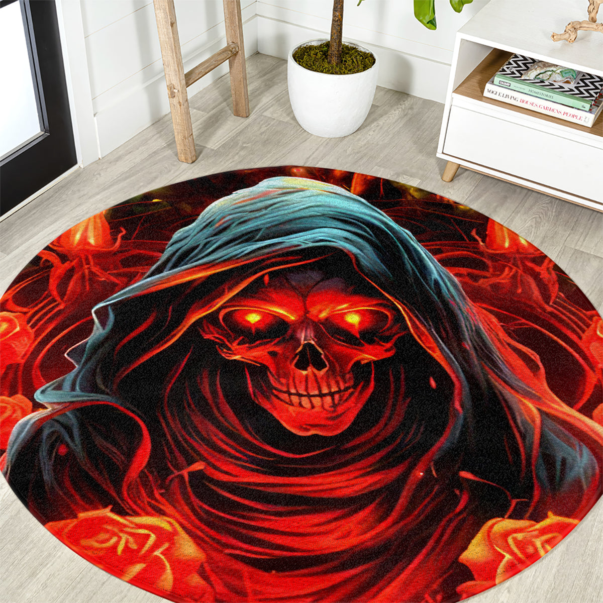 Rose Skull Round Carpet Iam Sweet Girl But If You Piss Me Off