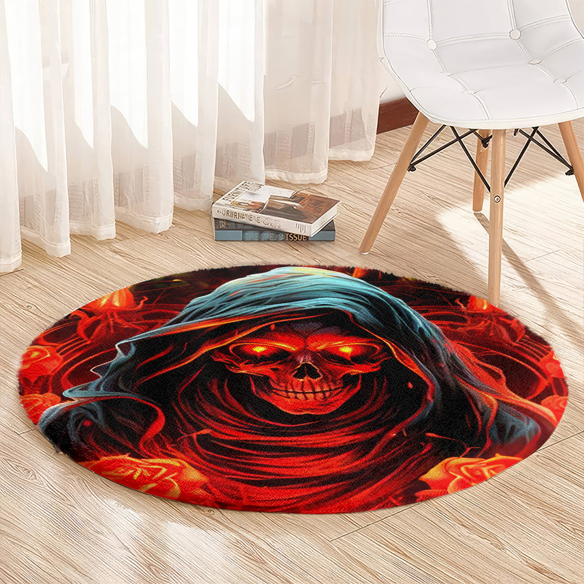 Rose Skull Round Carpet Iam Sweet Girl But If You Piss Me Off
