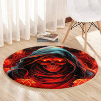 Rose Skull Round Carpet Iam Sweet Girl But If You Piss Me Off