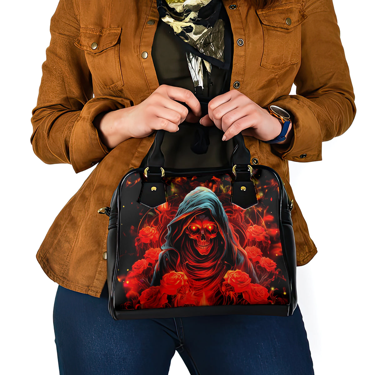 Rose Skull Shoulder Handbag Iam Sweet Girl But If You Piss Me Off