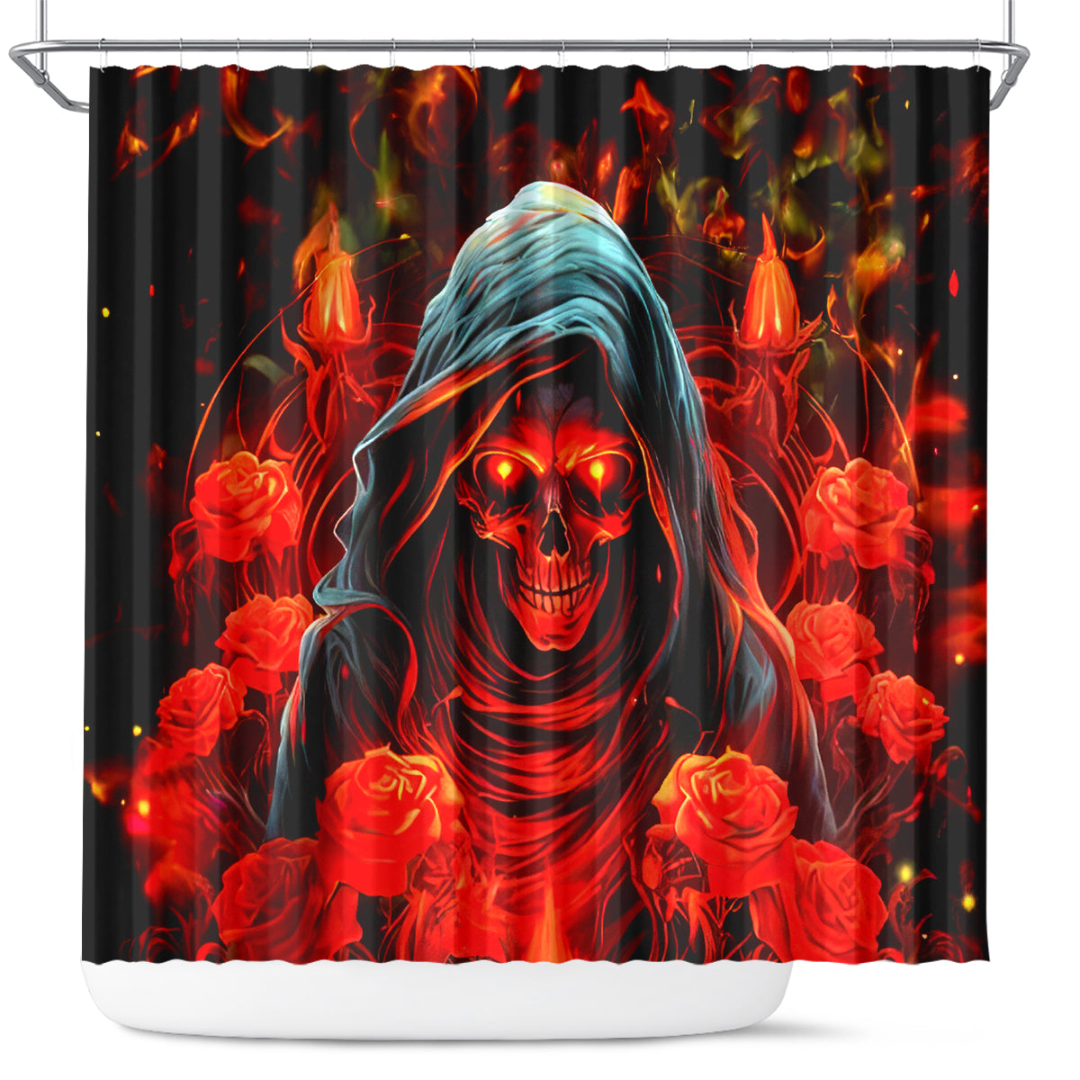 Rose Skull Shower Curtain Iam Sweet Girl But If You Piss Me Off
