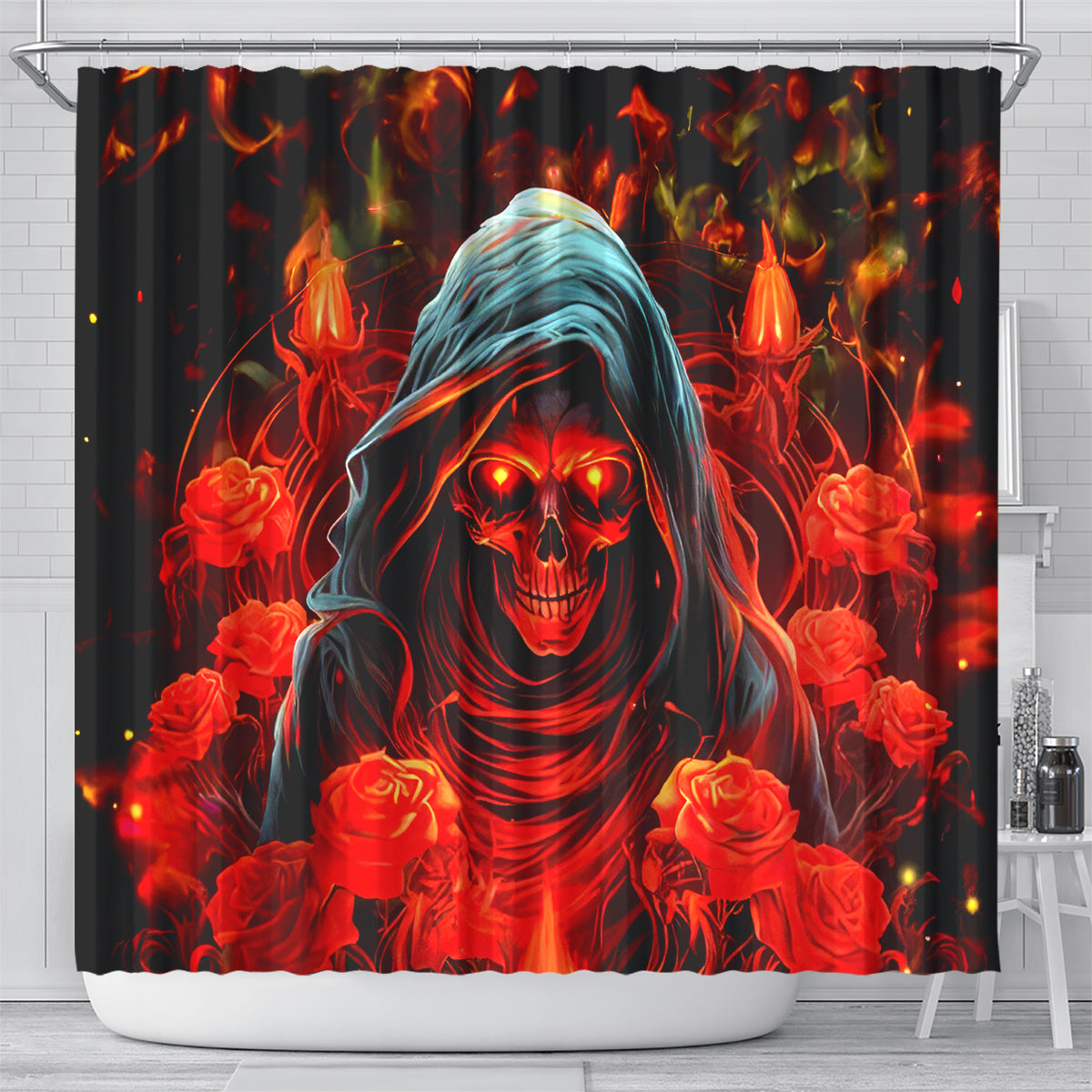 Rose Skull Shower Curtain Iam Sweet Girl But If You Piss Me Off