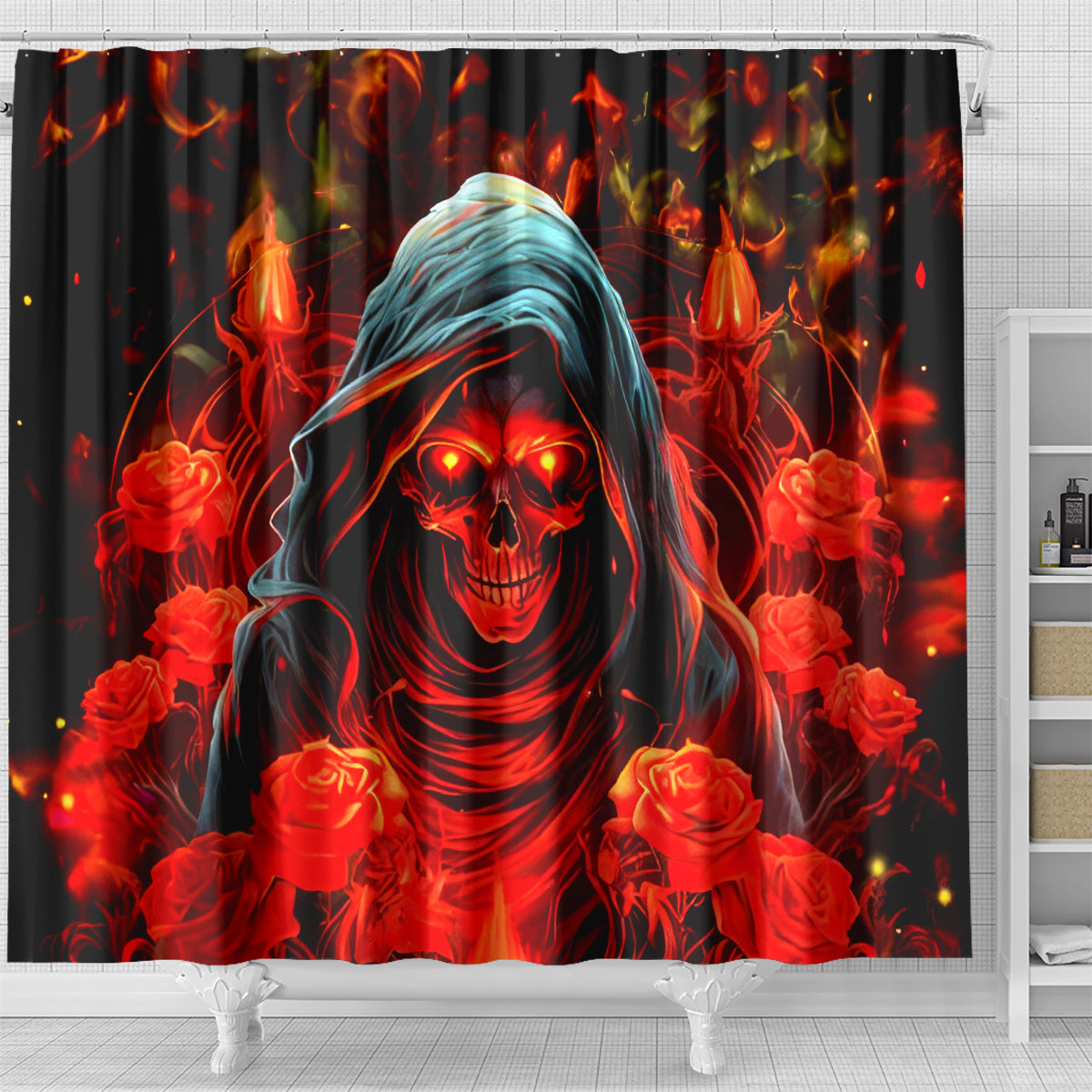 Rose Skull Shower Curtain Iam Sweet Girl But If You Piss Me Off