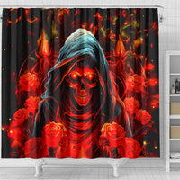 Rose Skull Shower Curtain Iam Sweet Girl But If You Piss Me Off