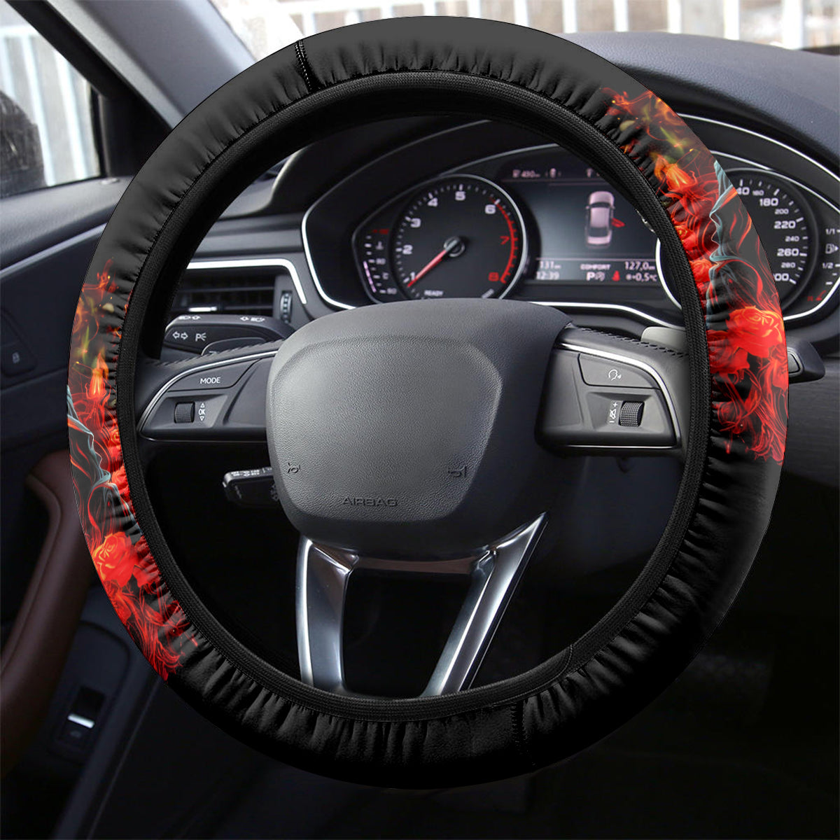 Rose Skull Steering Wheel Cover Iam Sweet Girl But If You Piss Me Off - Wonder Print Shop
