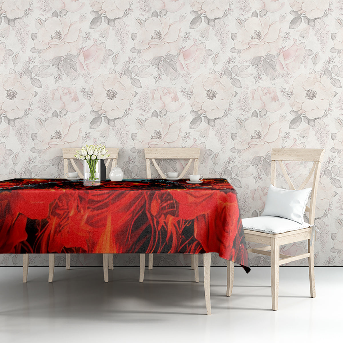 Rose Skull Tablecloth Iam Sweet Girl But If You Piss Me Off - Wonder Print Shop