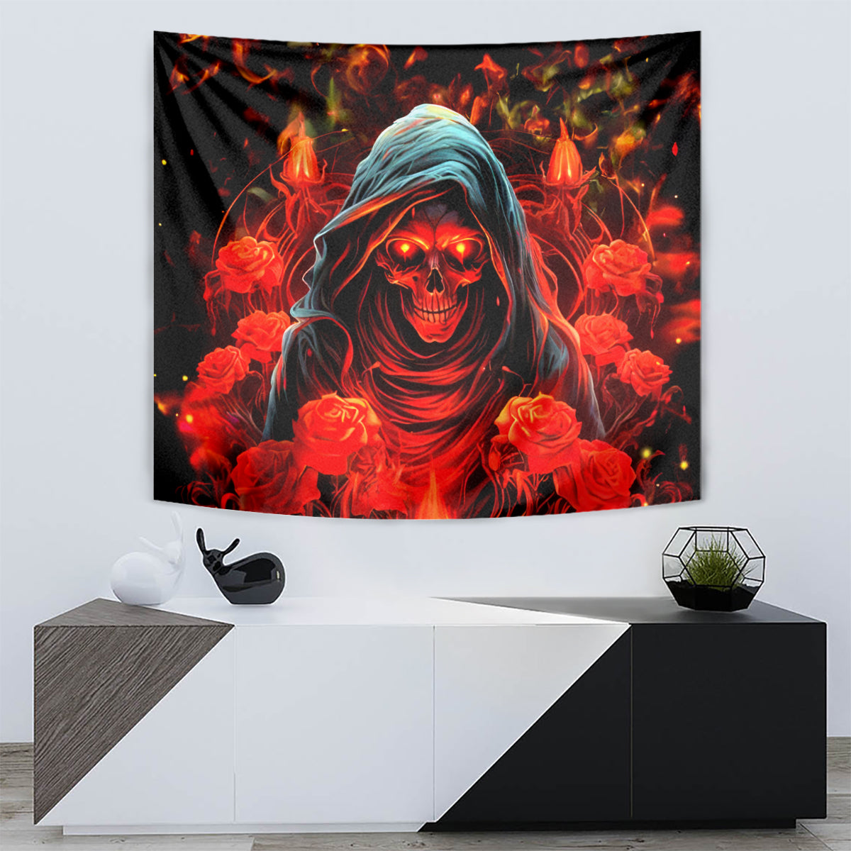 Rose Skull Tapestry Iam Sweet Girl But If You Piss Me Off - Wonder Print Shop