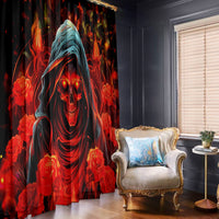 Rose Skull Window Curtain Iam Sweet Girl But If You Piss Me Off - Wonder Print Shop