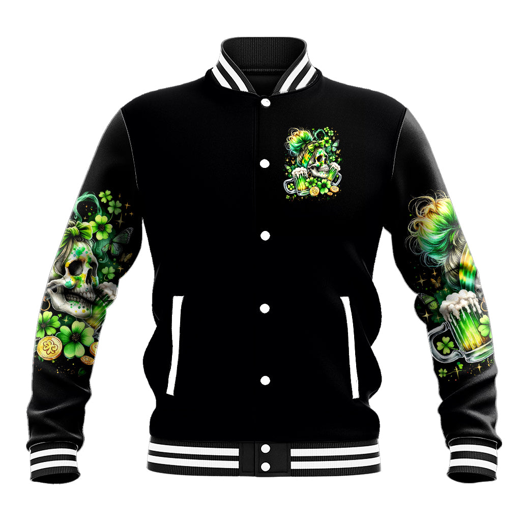 Irish Skull Baseball Jacket Drink Up Bitches - Wonder Print Shop