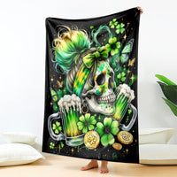 Irish Skull Blanket Drink Up Bitches