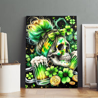 Irish Skull Canvas Wall Art Drink Up Bitches - Wonder Print Shop