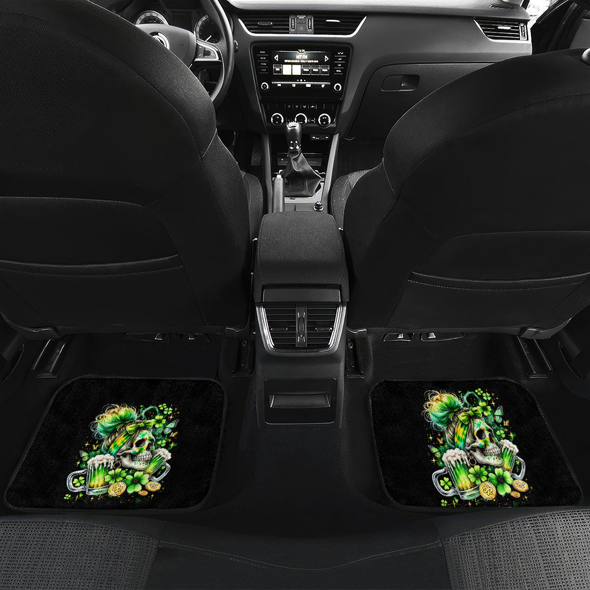Irish Skull Car Mats Drink Up Bitches - Wonder Print Shop