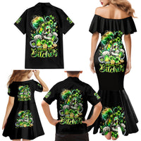 Irish Skull Family Matching Mermaid Dress and Hawaiian Shirt Drink Up Bitches - Wonder Print Shop
