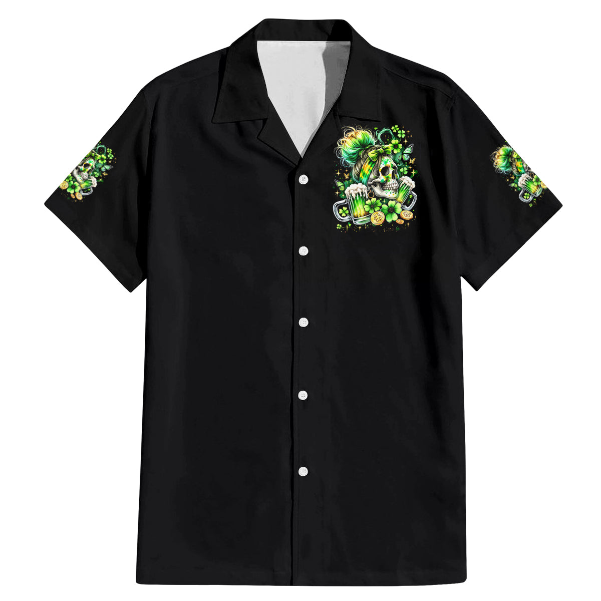 Irish Skull Family Matching Mermaid Dress and Hawaiian Shirt Drink Up Bitches - Wonder Print Shop