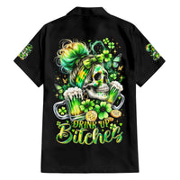 Irish Skull Family Matching Off Shoulder Long Sleeve Dress and Hawaiian Shirt Drink Up Bitches - Wonder Print Shop