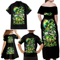 Irish Skull Family Matching Off Shoulder Maxi Dress and Hawaiian Shirt Drink Up Bitches - Wonder Print Shop