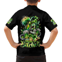 Irish Skull Kid Hawaiian Shirt Drink Up Bitches - Wonder Print Shop