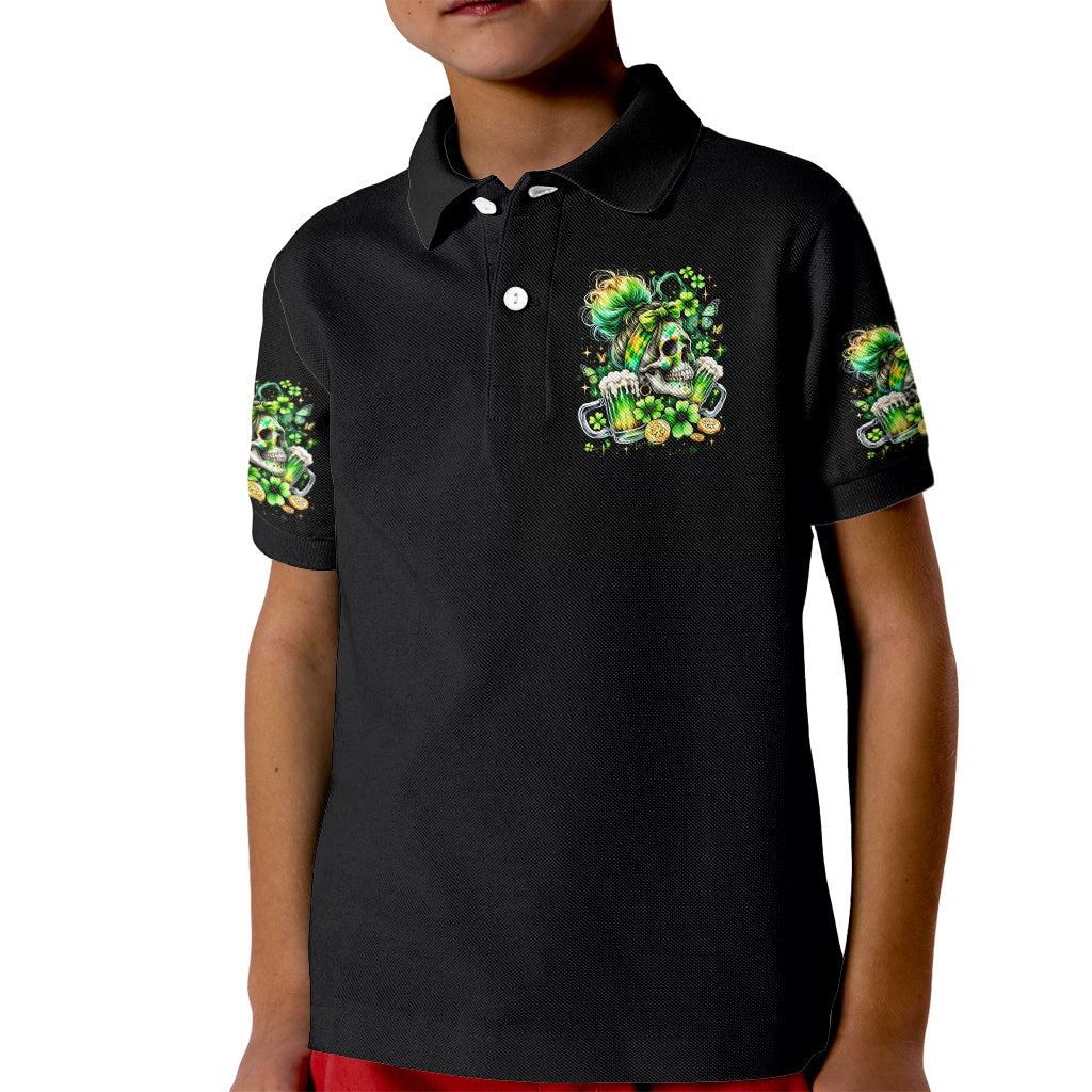 Irish Skull Kid Polo Shirt Drink Up Bitches - Wonder Print Shop