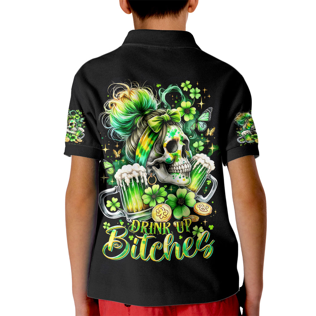 Irish Skull Kid Polo Shirt Drink Up Bitches - Wonder Print Shop