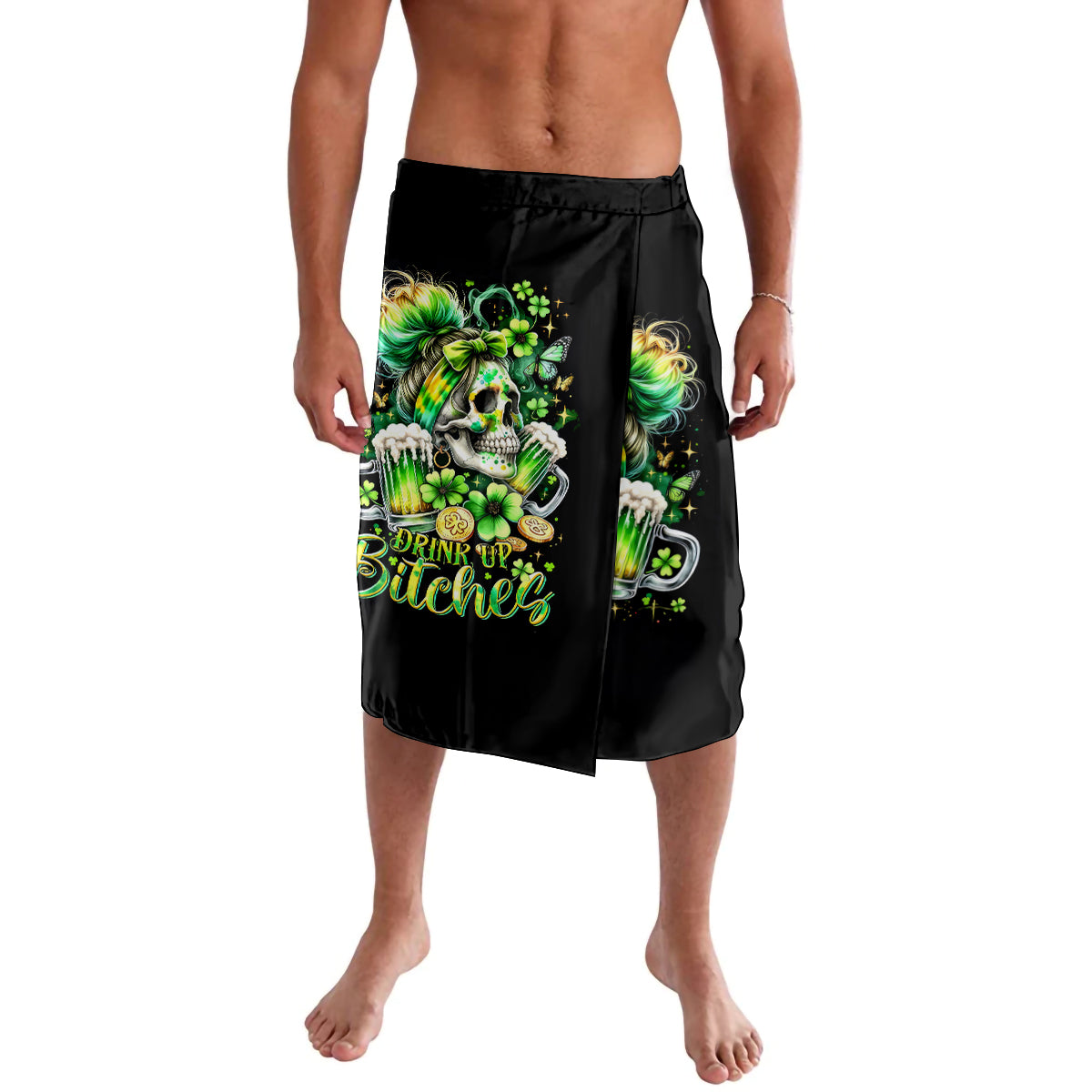 Irish Skull Lavalava Drink Up Bitches - Wonder Print Shop