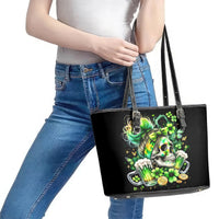 Irish Skull Leather Tote Bag Drink Up Bitches - Wonder Print Shop