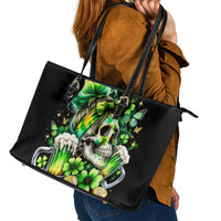 Irish Skull Leather Tote Bag Drink Up Bitches - Wonder Print Shop