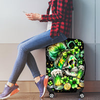Irish Skull Luggage Cover Drink Up Bitches - Wonder Print Shop