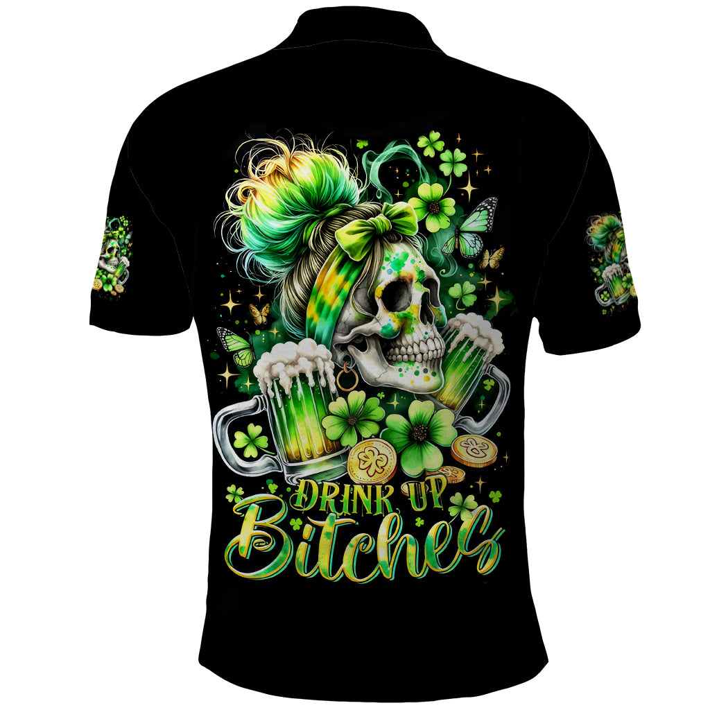 Irish Skull Polo Shirt Drink Up Bitches - Wonder Print Shop