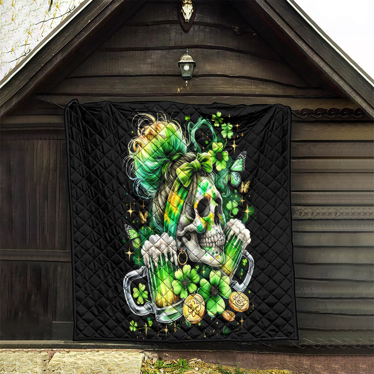 Irish Skull Quilt Drink Up Bitches - Wonder Print Shop