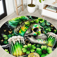 Irish Skull Round Carpet Drink Up Bitches