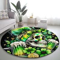 Irish Skull Round Carpet Drink Up Bitches