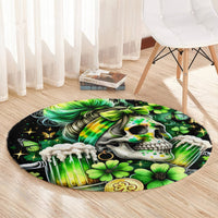 Irish Skull Round Carpet Drink Up Bitches
